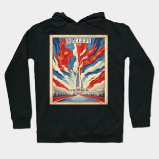 Volgograd Russia Vintage Tourism Travel Poster Hoodie